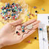 Yilisi 100Pcs 8 Colors Glass Pearl Round Bead Connector Charms FIND-YS0001-21-18