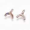 Brass Cubic Zirconia Charms LS-ZIRC-E162-14RG-1
