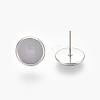 Eco-Friendly 316 Surgical Stainless Steel Stud Earring Settings X-STAS-F181-01P-10mm-2