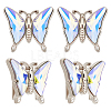 4Pcs Alloy & Glass Buckle BUTT-GA0001-05-1