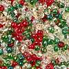 4 Colors Christmas 6/0 Transparent Fringe Glass Seed Beads SEED-X0058-11-2