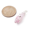 Electroplated Natural Quartz Crystal Dyed Copper Wire Wrapped Pendants PALLOY-JF02327-06-2
