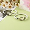Braided Imitation Cowhide Leather Cord Bracelets for Couple BJEW-JB06443-48