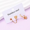 304 Stainless Steel Heart Stud Earring & Hoop Earring Sets EJEW-K268-93G-01-3-1