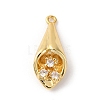 Brass Pave Clear Cubic Zirconia Pendants LS-KK-V016-07G-1