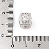 Rhodium Plated 925 Silver Pace Clear Cubic Zirconia Beads STER-O006-08P-3