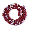 Frosted Opaque Glass Beads Strands GLAA-T032-P4mm-MBB05-2
