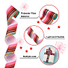 2Rolls 2 Styles Stripe Pattern Printed Polyester Grosgrain Ribbon OCOR-TA0001-37O-4