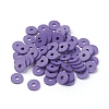 Flat Round Handmade Polymer Clay Beads CLAY-R067-8.0mm-03-4