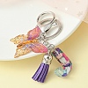 Resin Letter & Acrylic Butterfly Charms Keychain KEYC-YW00001-10-1