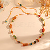 Bohemian Adjustable Porcelain Chip Beads Cotton Cord Braided Necklaces for Women WG0ECFE-01-2
