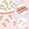 4Pcs 2 Colors Brass Micro Pave Cubic Zirconia Pendants KK-YW0004-42-2