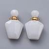 Faceted Natural White Jade Openable Perfume Bottle Pendants G-E564-09A-G-2