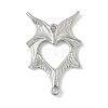 304 Stainless Steel Bat Wings Heart Links Connector Charms STAS-S186-13P-1
