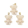 Rack Plating Real 18K Gold Plated Brass with Plastic Imitation Pearl Pendants KK-G482-02G-1