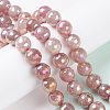 Round Natural Electroplated Strawberry Quartz Beads G-P447-B01-01-4