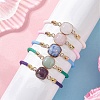 Natural Gemstone Beads Silder Bracelets BJEW-JB13391-1