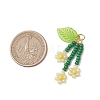 Glass Seed Beaded Flower Pendants PALLOY-MZ01194-03-2