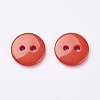 2-Hole Flat Round Resin Sewing Buttons for Costume Design BUTT-E119-34L-08-2