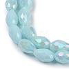 Opaque Solid Color Electroplate Glass Beads Strands EGLA-N013-P4mm-B11-3