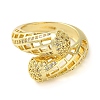Rack Plating Brass Micro Pave Cubic Zirconia Open Cuff Rings RJEW-K266-10A-G-2