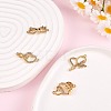 4Pcs 4 Style Brass Micro Pave Clear Cubic Zirconia Links Connectors ZIRC-SZ0002-24-4