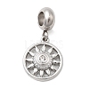 304 Stainless Steel Crystal Rhinestone European Dangle Charms STAS-D153-06A-P-1