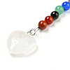 Natural Quartz Crystal Heart Pendant Keychain G-Z033-05P-01-2