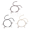3Pcs 3 Colors Alloy Charm Bracelets BJEW-JB12628-1