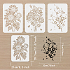 3Pcs 3 Styles PET Hollow Out Drawing Painting Stencils DIY-WH0395-0002-2