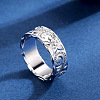 Sculptured Vine Pattern Brass Finger Rings for Women FS-WGD177A-03-3