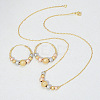 Brass Round Beaded Pendant Necklaces & Hoop Earrings for Women FS-WG8D76A-01-1