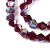 AB Color Plated Transparent Glass Beads Strands GLAA-G127-01J-4