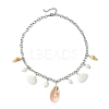 Natural Cultured Freshwater Pearl & Spiral Shell Bib Pendants X1-NJEW-TA00181-4