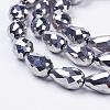 Electroplate Glass Beads Strands EGLA-D017-15x10mm-7-2
