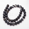Natural Black Agate Bead Strands X-G-K166-12-6mm-03-2