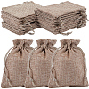 Polyester Imitation Burlap Packing Pouches Drawstring Bags ABAG-BBC0001-02A-01-1