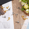 12Pcs 2 Colors Alloy Brooch Findings FIND-GO0004-55-4