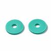 Flat Round Handmade Polymer Clay Beads CLAY-R067-10mm-34-4