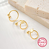 S925 Silver Heart Star Round Bead Hoop Earrings Five-pointed Star S-shaped Earrings AV9909-4-1