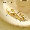 304 Stainless Steel Two Tone Stud Earrings FS-WG8A1D7-10-1