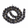 Natural Golden Sheen Obsidian Beads Strands G-S332-12mm-012-3