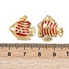 Brass Enamel Fish Pendants KK-I377-05G-B04-3
