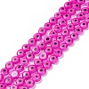 Handmade Evil Eye Lampwork Flat Round Bead Strands LAMP-L058-8mm-16-1