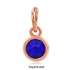 Rose Gold Plated Alloy Glass Rhinestone Charms PALLOY-TAC0016-A09-RG-1
