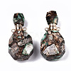 Assembled Synthetic Bronzite and Imperial Jasper Openable Perfume Bottle Pendants G-S366-060C-2