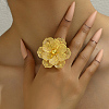 Luxurious Iron Flower Open Cuff Ring for Women's Party Dressing SW9832-2