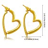 Brass Heart Dangle Stud Earrings with 925 Sterling Silver Pins for Women JE1091A-2