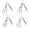 Alloy Sun & Woven Net/Web with Feather Charms Bookmarks AJEW-JK00368-1