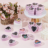 32Pcs Heart Shaped Iron Packing Boxes with Visible Window Lid CON-GO0001-17-4